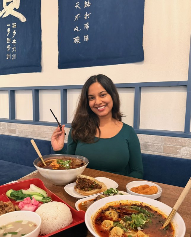 Sayu enjoying a meal out in Perth
