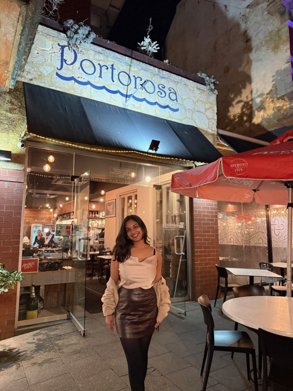 Sayu outside a Perth restaurant